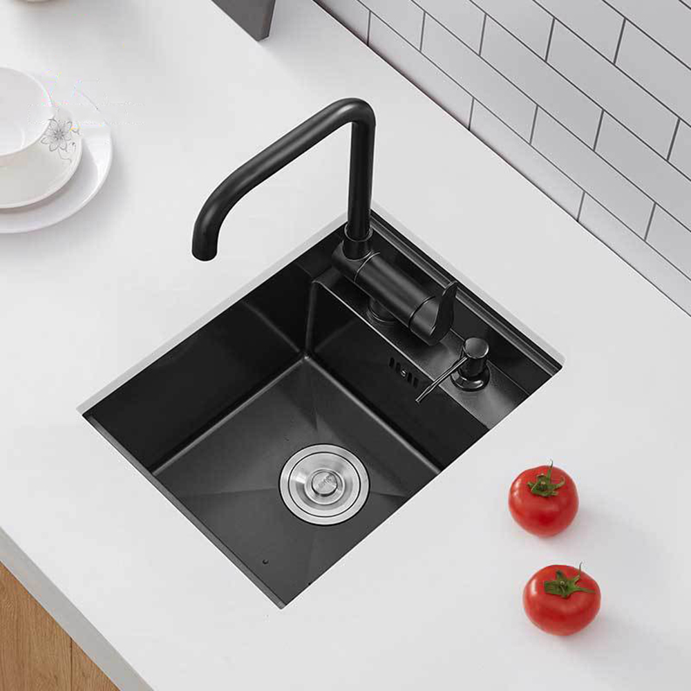 Modern Design Hidden PVD Black Concealed Kitchen Sink Single Bar Small ...