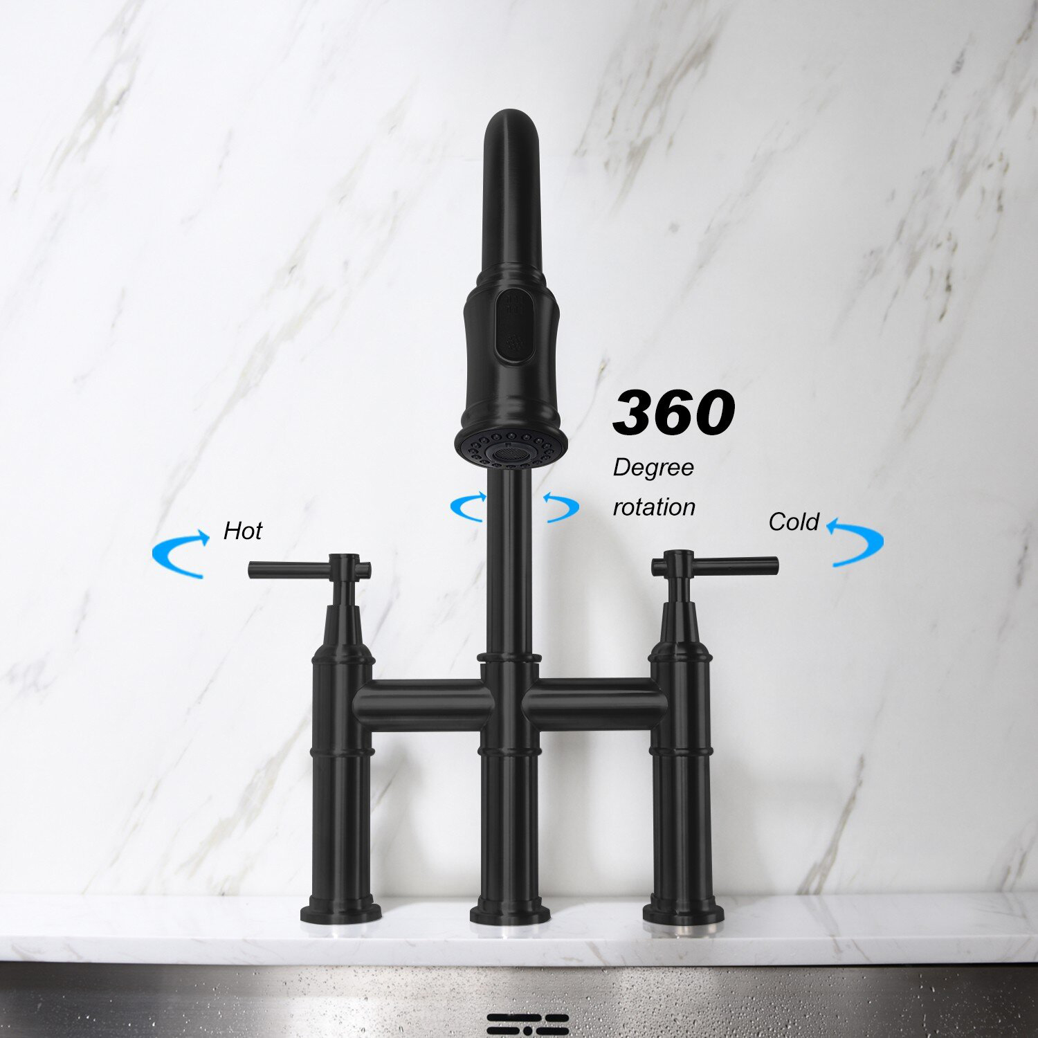 Double Hole Long Endurance Solid Sink Faucet Bridge Faucet Buy Long