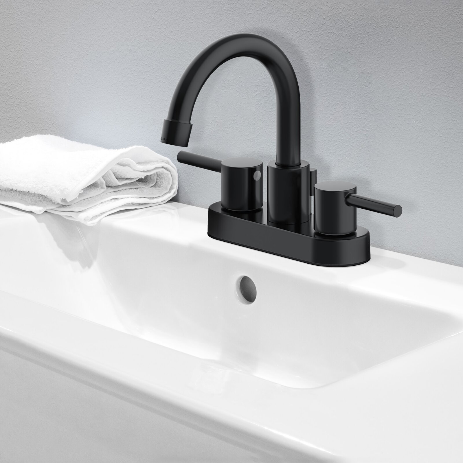 Double Handle Sanitary Hot and Cold Water Centerset Faucet