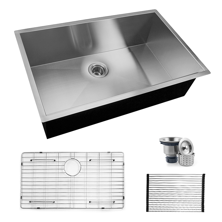 18 Gauge 304 Stainless Steel Handmade Undermount PVD Nano Kitchen Sink