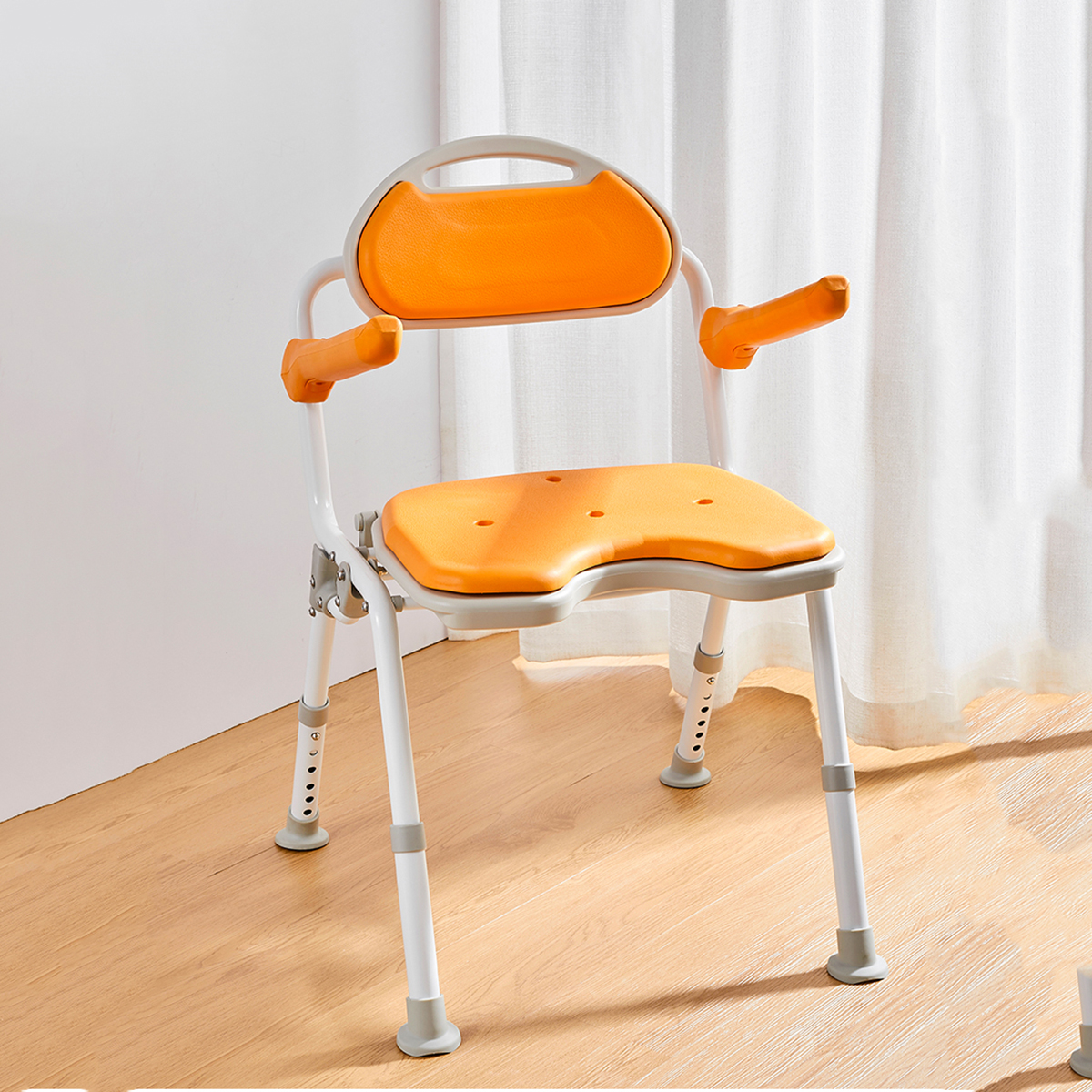 Disabled Temple Form Foldable Folding Bathroom Elderly Adjustable