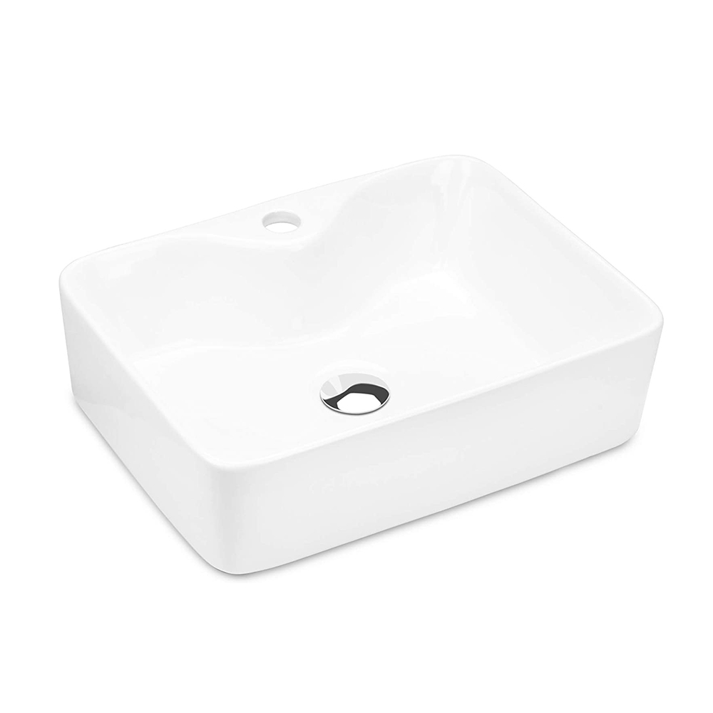 19"x15" Modern Rectangular Bathroom Ceramic Vessel Vanity Sink Art Basin