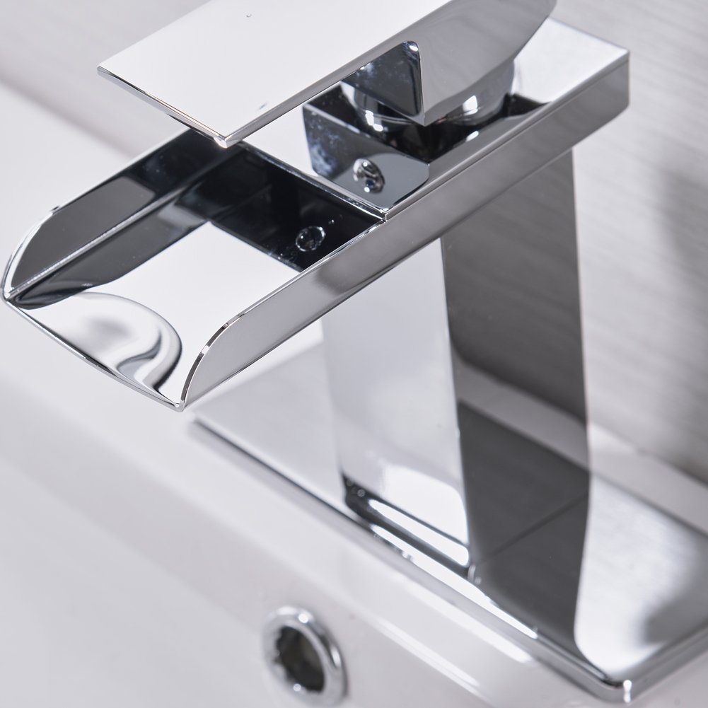 Solid Brass Bathroom Basin Waterfall Faucet