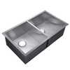 32 Inch Stainless Steel Handmade Undermount Kitchen Sink with Twin Double Bowl