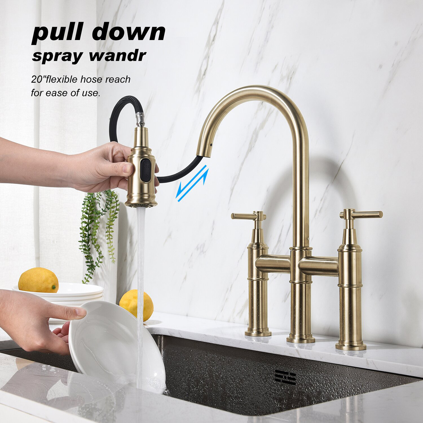 Luxury Excellent Solid Sink Faucet Bridge Faucet