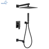 Shower System Rain Shower Head Shower Faucet Set with Tub Spout in Black Nickel Gold