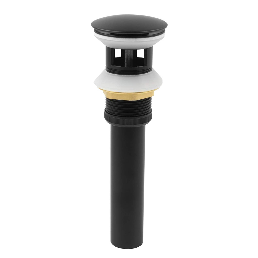 Black Lavatory Bathroom Sink Drain Stopper with Overflow