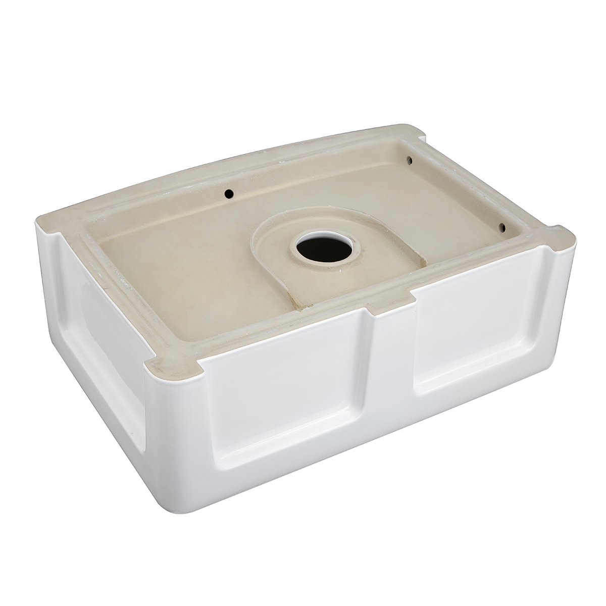 30 Inch White Fireclay Farmhouse Single Bowl Reversible Kitchen Sink with Protective Bottom Grid and Strainer