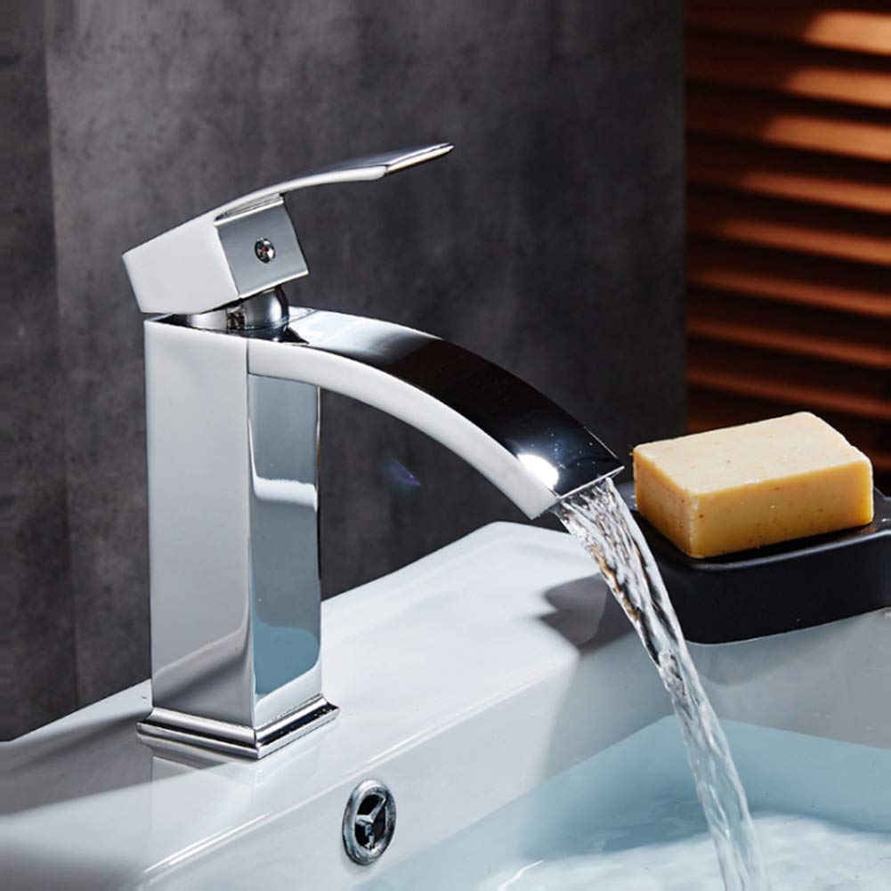 Hot Sale CUPC Health lead-free Solid Brass Single Hole waterfall Bathroom Basin Faucet