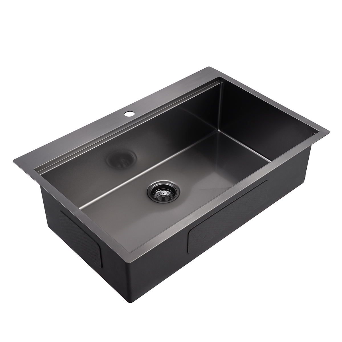 33" x 22" Stainless Steel Handmade Topmount Gunmetal Black Nano Workstation Kitchen Sink