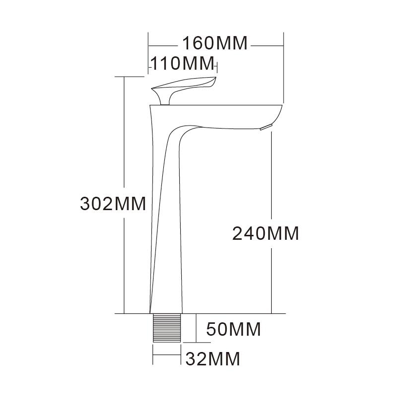Matt Black Single Lever Handle Deck Mounted Tall Body Bathroom Faucet