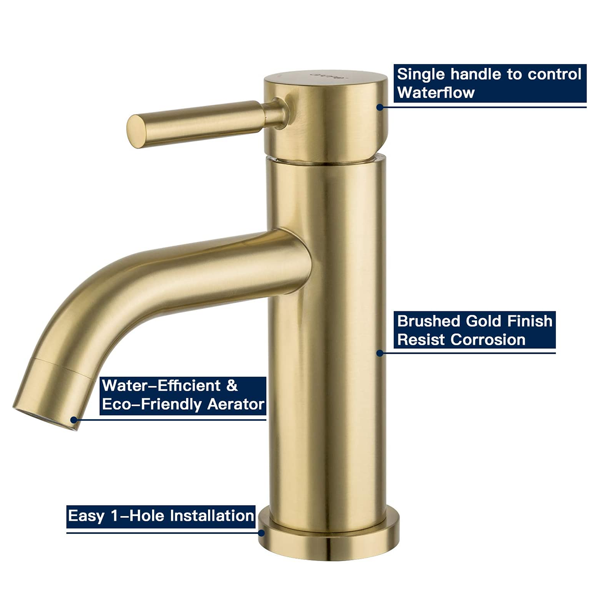 Brass Brushed Chrome Toilet Bathroom Basin Sink Golden Faucet