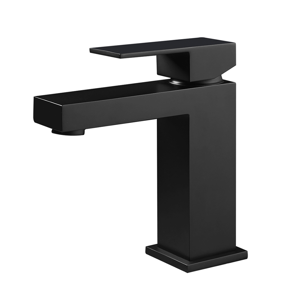cUPC Brass Single Hole Matte Black Bathroom Sink Faucet with Pop Up Drain