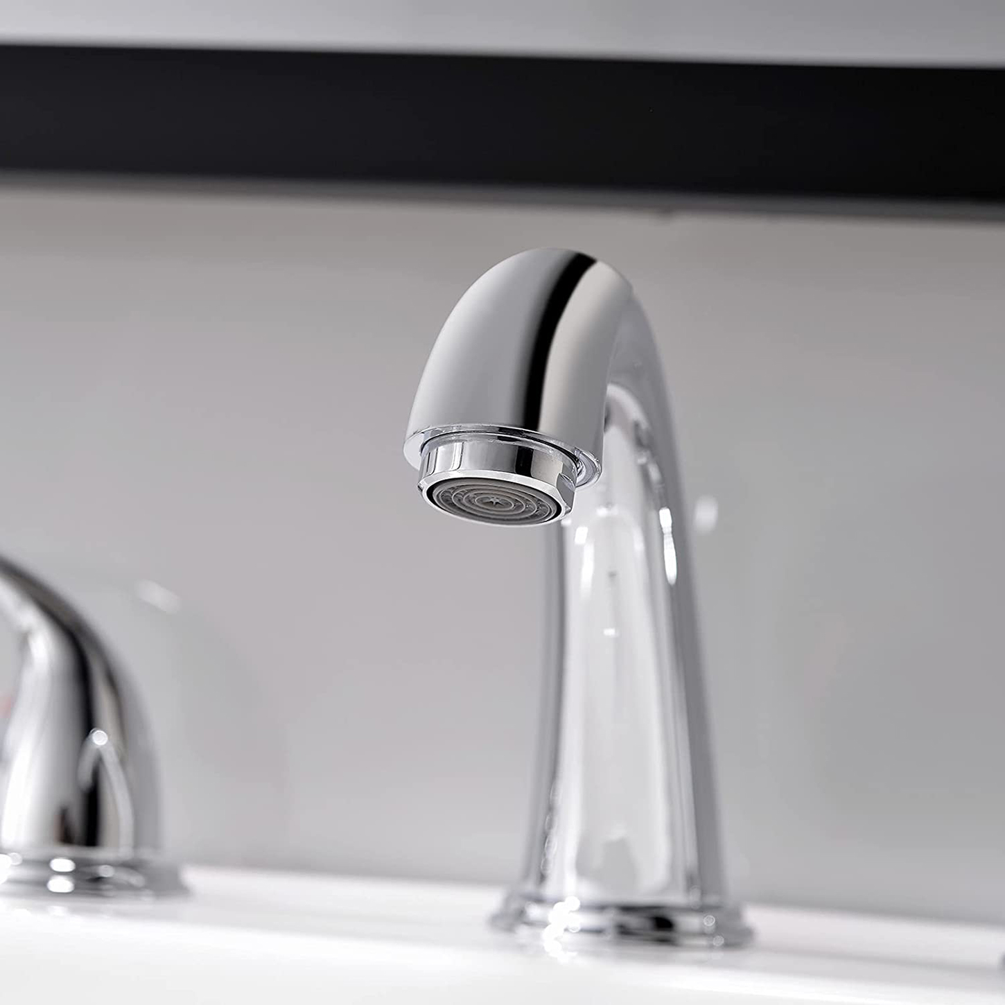 Aquacubic Polished Chrome Widespread 2 Handle 3 Hole Bathroom Basin Sink Faucet with Drain Assembly