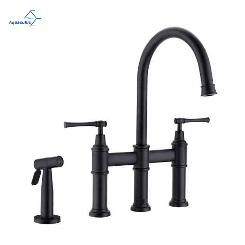 8 Inch kitchen Excellent Solid Bridge Faucet with Hand Spray