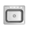 Top-mount Dual Mount Drop In Stainless Steel Rectangular Single Bowl Drawn Kitchen Sink