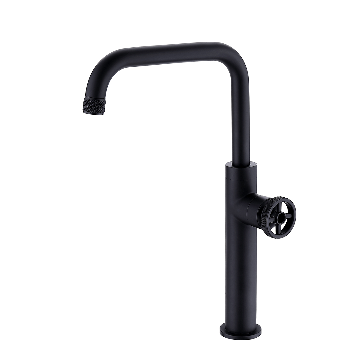 Industrial Single Handle Right Angle Matte Black Kitchen Faucet