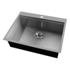 Stainless Steel Single Bowl Handmade Kitchen Sink with Ledge Dish Rack