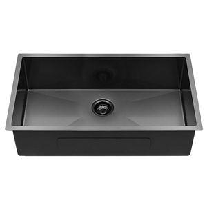 Aquacubic cUPC PVD nano 32" Stainless Steel Handmade Single Bowl Undermount Gunmetal Black Kitchen Sink
