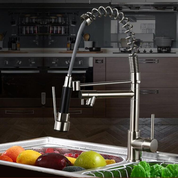 Aquacubic Top Class cUPC Commercial Spring neck Pull Down Kitchen ...
