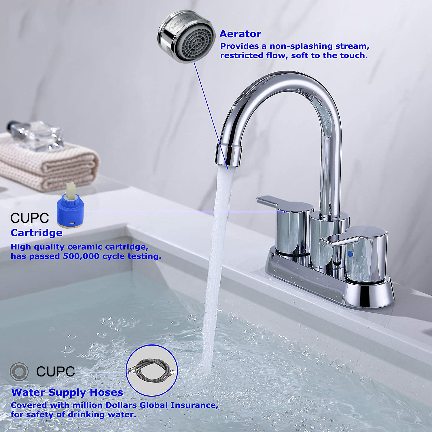 Mixer Tap Centerset Bathroom Basin Sink Faucet AF8121-6