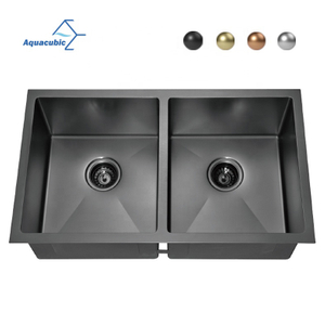 Black Hidden Sink Stainless Steel Handmade Concealed Bar Sink With Intelligent Flip Cover Lifting Faucet