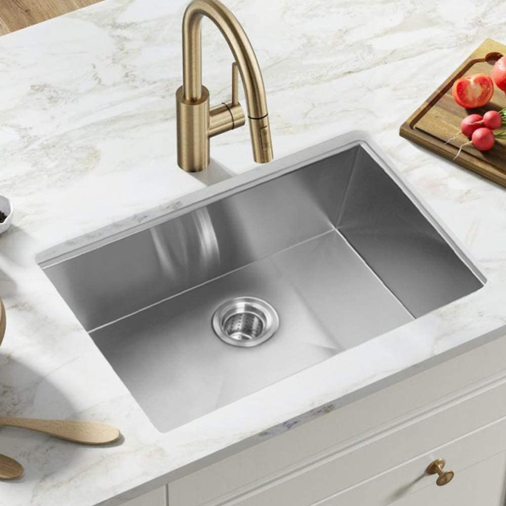 Rose Gold Single Bowl Stainless steel Undermount Kitchen Sink