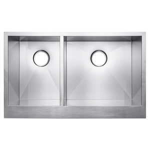 33 Inch Stainless Steel Handmade Undermount Kitchen Sink with Double Bowl
