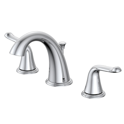 Stainless Steel Two Handle Widespread Lavatory Bathroom Faucet