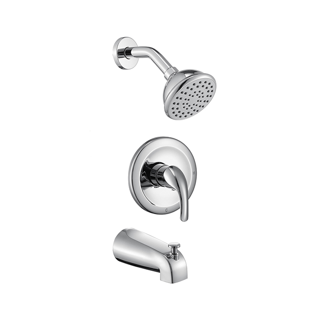 Aquacubic cUPC certified Polished Chrome Single-Handle Shower Trim Kit with Valve with Tub Spout