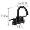 Bathroom Faucet 2 Handle high Arc Dual Handle 4 inch Centerset Bathroom basin Sink Faucet