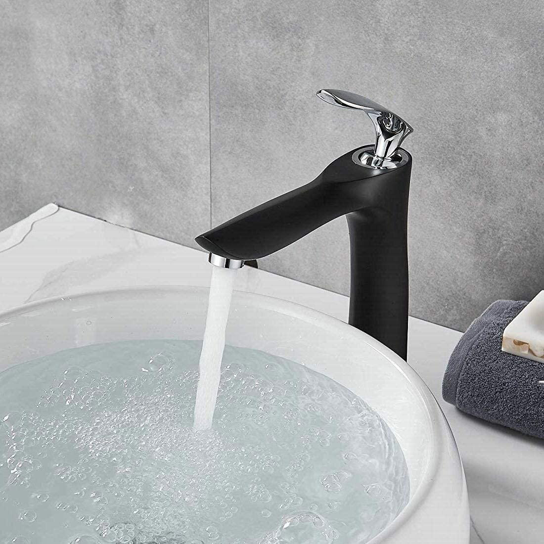 European Antique Black Tall Body Basin Faucet Bathroom Water Saving Insert Aerator Sink Mixer